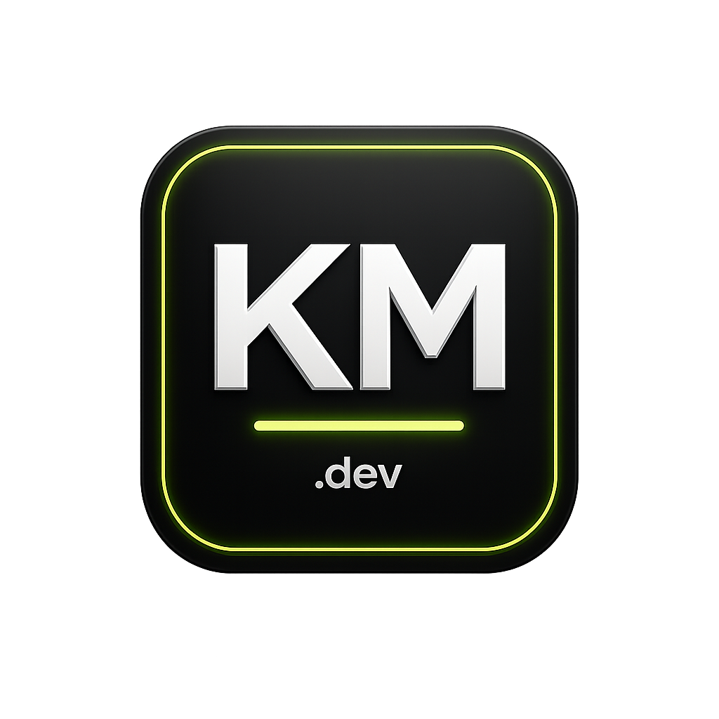 KM.dev app icon mockup